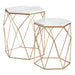 Set de 2 Masute de Cafea din Metal Auriu si Marmura IXIA