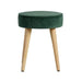 Taburet din Catifea Verde cu Picioare din Lemn ZAGO