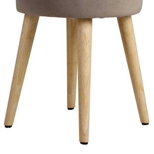 Taburet din Catifea Maro cu Picioare din Lemn ZAGO