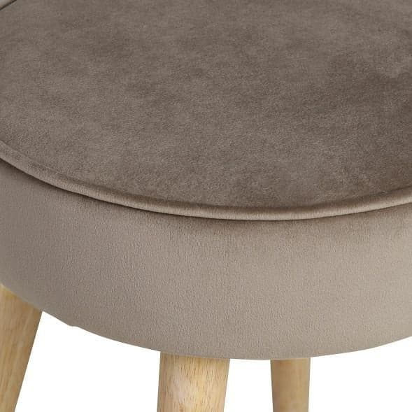 Taburet din Catifea Maro cu Picioare din Lemn ZAGO